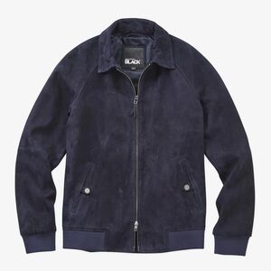 Westport Blue Goat Suede Bomber Jacket 2X